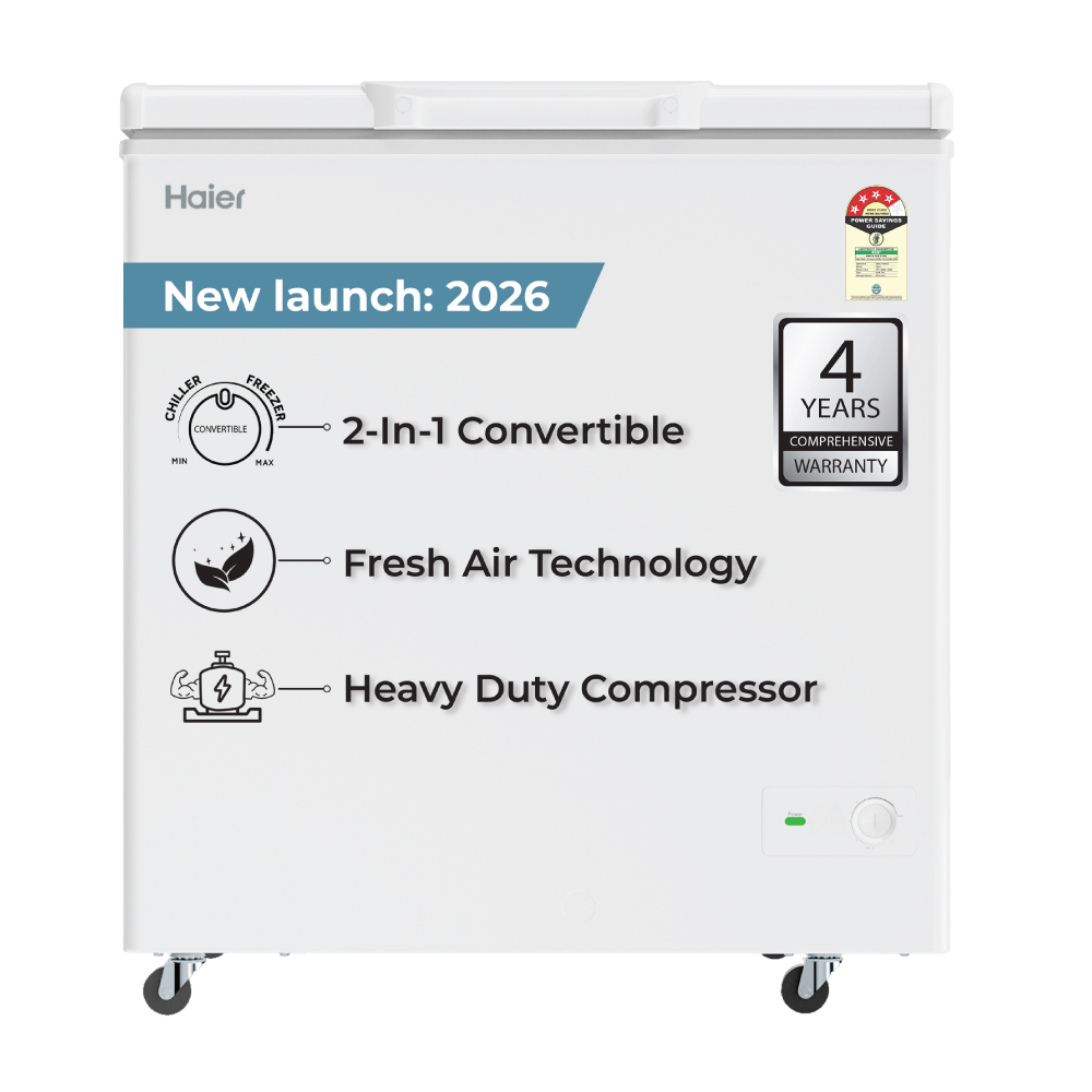 Haier Deep Freezer 230L, Hard Top Convertible Single Door (White)